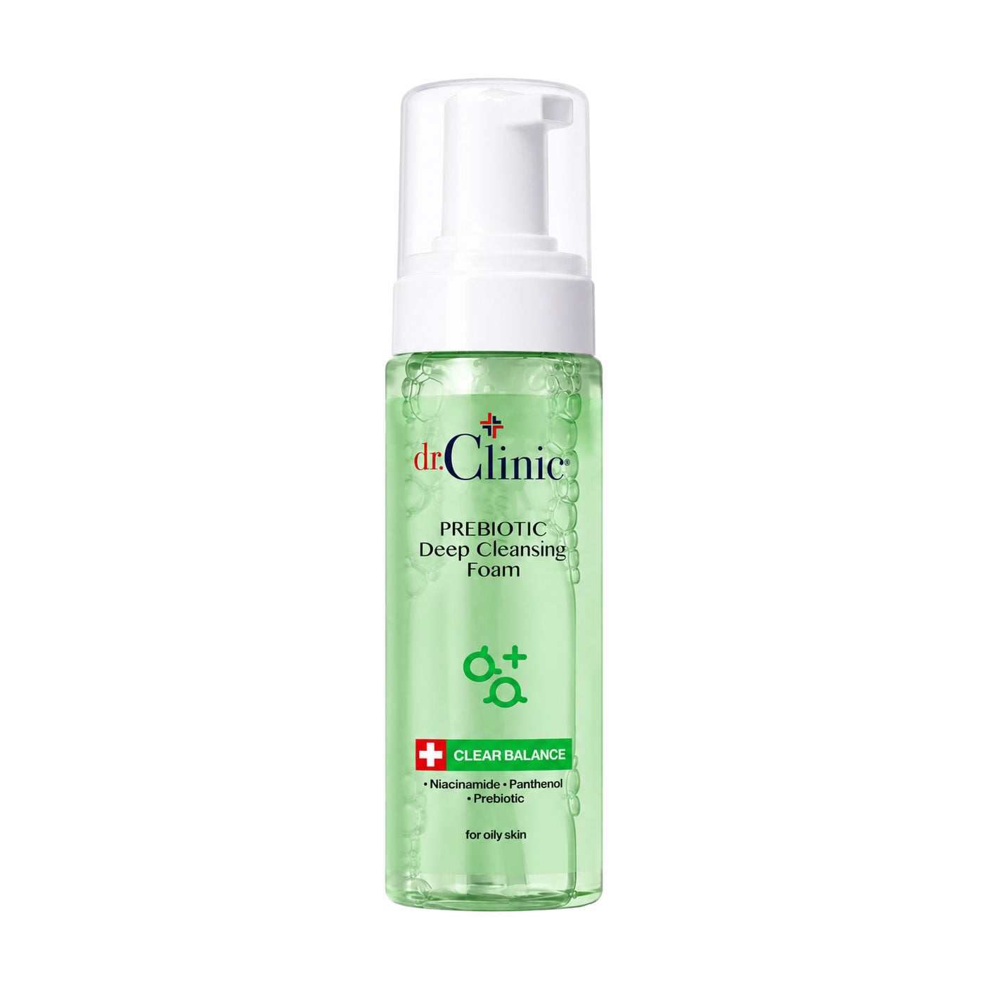 Пребіотична пінка для очищення обличчя Dr.Clinic Prebiotic Deep Cleansing Foam Clear Balance з ніацинамідом та пантенолом, 160 мл