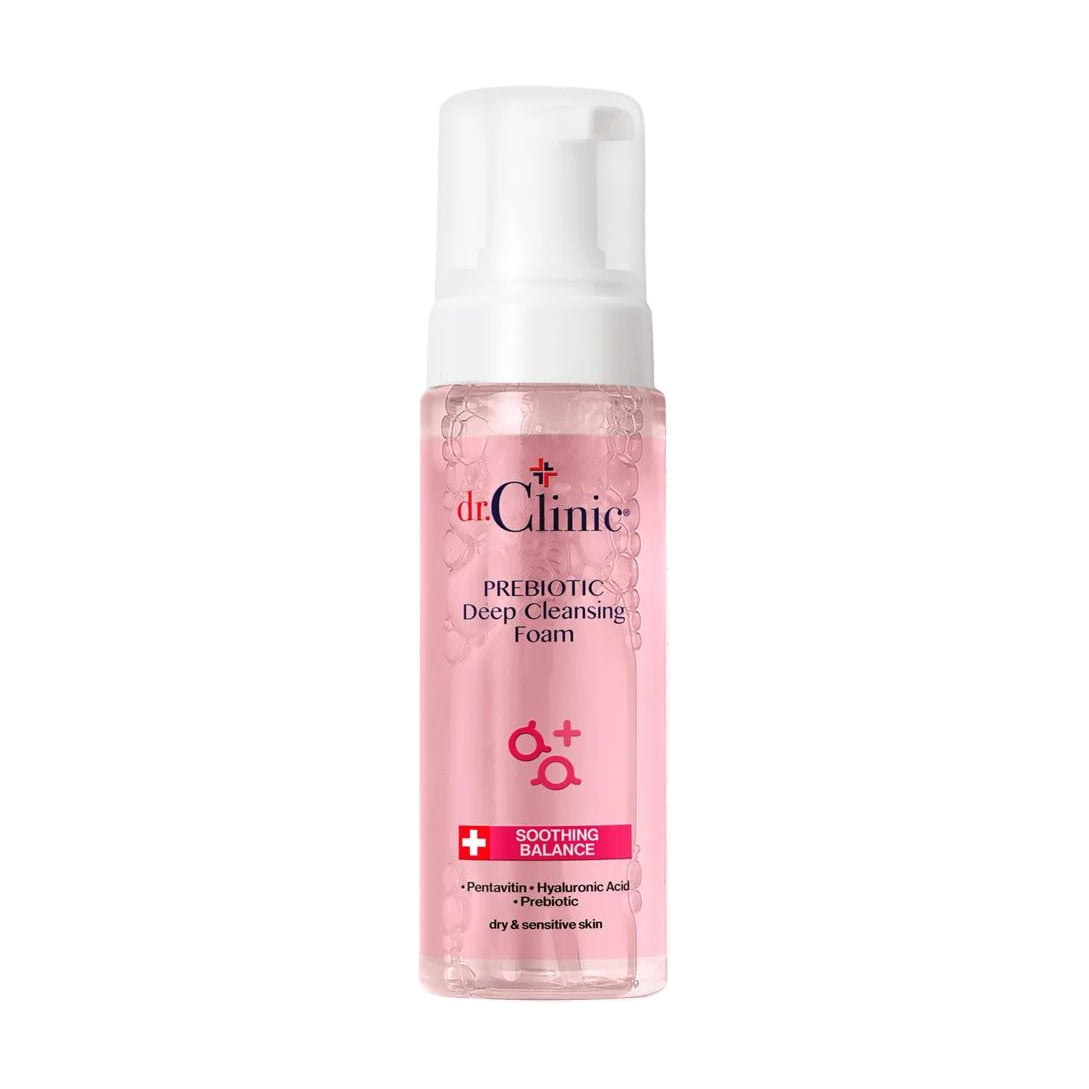 Пребіотична пінка для очищення обличчя Dr.Clinic Prebiotic Deep Cleansing Foam Soothing Balance з пентавітіном та гіалуроновою кислотою, 160 мл